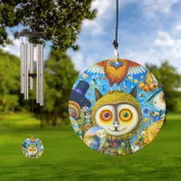 Chaotic and Colorful Fantasy Creatures Dall-E Art Wind Chime