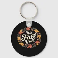 It’s Fall Y’all Halloween Bats Pumpkin Trendy Keychain