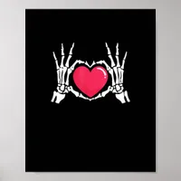 Skeleton Hand Heart Halloween Poster