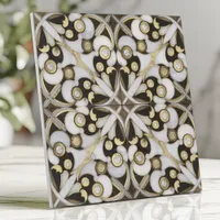 Luxury White and Gold Marble Arabesque Ceramic Tile