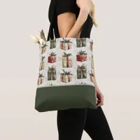 Pretty Christmas Gifts, Holly, Color Block Tote Bag