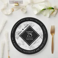 Elegant 75th Diamond Wedding Anniversary Paper Plates