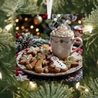 Sweet Christmas Cookies and Hot Cocoa Metal Ornament