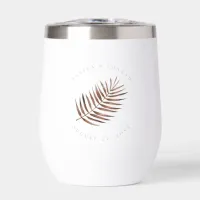 Lush Palm Leaf Wedding Terra Cotta ID956 Thermal Wine Tumbler