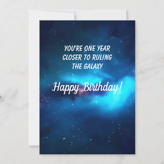 Royal Blue Outer Space Birthday Card