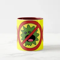 No Monsters Sign Two-Tone Coffee Mug