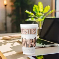 Friends besties photo rose gold silver BFF Latte Mug