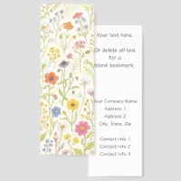 Abstract Wildflowers Business Promotional or Blank Bookmarks