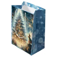 Little Christmas Fairy in an Enchanted Forest Medium Gift Bag