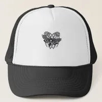 Deathshead Moth Classic Skeleton Hand Heart Style Trucker Hat
