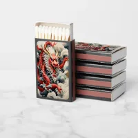 Fire breathing dragon red and white scale matchboxes