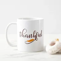 Feather Boho Native Thankful Typography Coffee Mug