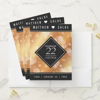 Elegant 22nd Copper Wedding Anniversary Pocket Folder