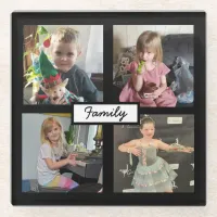 Family Photos Personalized   Glass Coaster