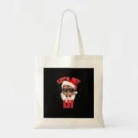 Let's Get Lit Drinking Santa Hat Christmas Lights  Tote Bag