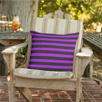 Purple & Black Stripes | Outdoor Pillow