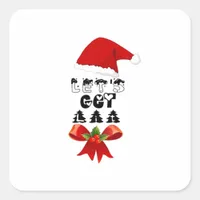 Christmas Let's Get Lit Classic Square Sticker