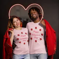 Happy Valentine's Day Soft Pastel Red Roses Unisex T-Shirt