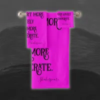 Black on Hot Pink Shakespeare Shall I Compare.. |  Bath Towel Set