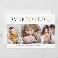 Overjoyed Photo Heart Holiday Birth Announcement