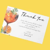 Summer Aperol Spritz Coctail Orange Bridal Shower  Thank You Card