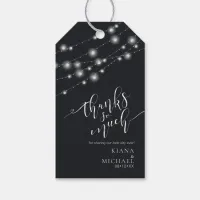 Modern String Lights Thanks B&W ID585 Gift Tags