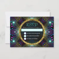 Bohemian Princess Pretty Bat Mitzvah RSVP Card