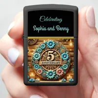 Timeless Circle: Fifth Anniversary Floral Design Zippo Lighter