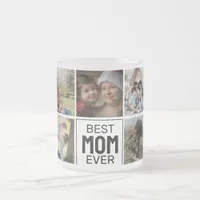 Best Mom Ever Mother’s Day Photo Collage Frosted Glass Coffee Mug