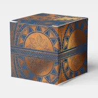 Royal Blue and Copper Gold Foil Egyptian Party Favor Boxes