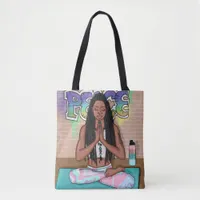 Urban Art | Pretty Woman doing Meditation   Tote Bag