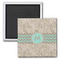 Paisley Chevron Monogram Beige PCMX Magnet