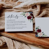 Boho Floral Wedding Enclosure Card