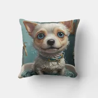 Animals Taking a Bath Funny Throw Pillow