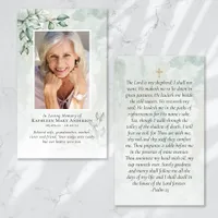 Eucalyptus Photo Memorial Prayer Card