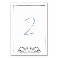  Bridal Shower Swans Simple Hand Drawn Whimsical Table Number