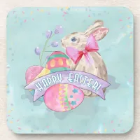 Easter Bunny, Eggs and Confetti ID377 Coaster