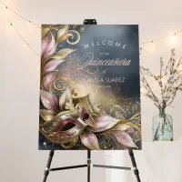 Masquerade Quinceañera Welcome Rose Gold ID1031 Foam Board