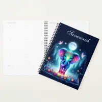 Neon Colorful Holographic Decorated Elephant | Planner