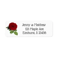 Personalized Red Rose Return Address Labels