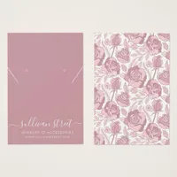 Blush Floral Pattern Earring Necklace Display Card