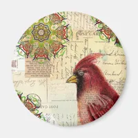 Cardinal and Postcards Magnet