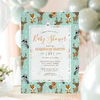 Cute Woodland Animals Baby Shower Invitation