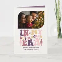 Blush and Berry Fun Retro Christmas Photos Holiday Card