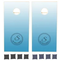 Blue Monogrammed Personalized Corn Hole Game