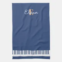 Piano Keyboard Keys Musical Instrument Monogram Kitchen Towel