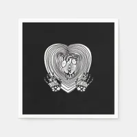 Crying Heart Classic - Skeleton Hands Heart Napkins