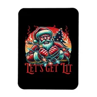 Let's Get Lit Santa Christmas Vibe Classic Magnet