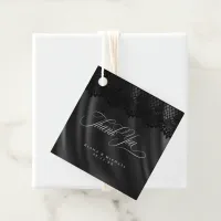 Gothic Black Lace & Satin Wedding ID866 Favor Tags