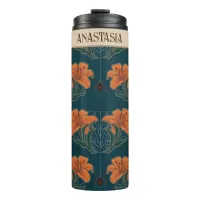 Spiders & Lilies Spooky Halloween Name Vintage Thermal Tumbler